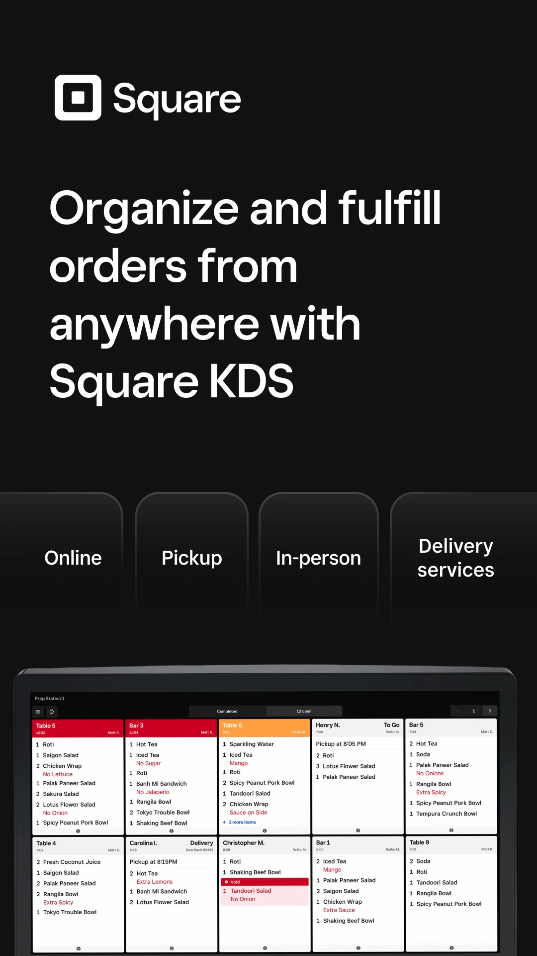 Square KDS screenshot